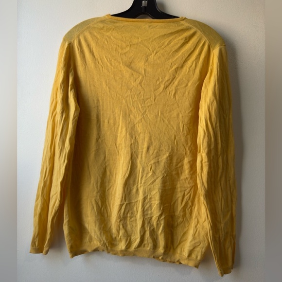 Malo 100% Cotton Yellow Button-Up Cardigan Sweater Sz M - Picture 8 of 14